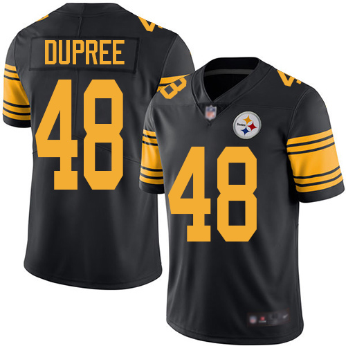 Men Pittsburgh Steelers Football #48 Limited Black Bud Dupree Rush Vapor Untouchable Nike NFL Jersey->youth nfl jersey->Youth Jersey